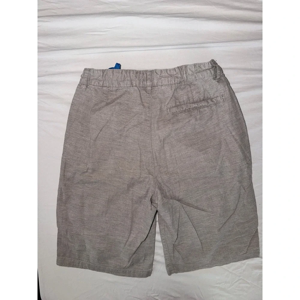 Old Navy Boys Size 14 Regular Gray Khaki Stretch Chino Shorts Heathered Brown